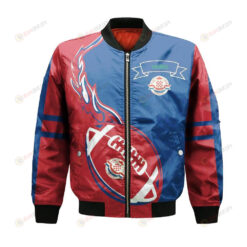 Cleveland State Vikings Bomber Jacket 3D Printed Flame Ball Pattern