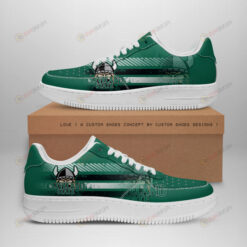 Cleveland State Vikings Logo Stripe Pattern Air Force 1 Printed In Green