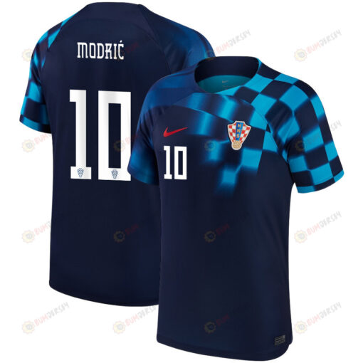 CoLuka Modri? 10 Croatia National Team 2022-23 Qatar World Cup- Away Youth Jersey