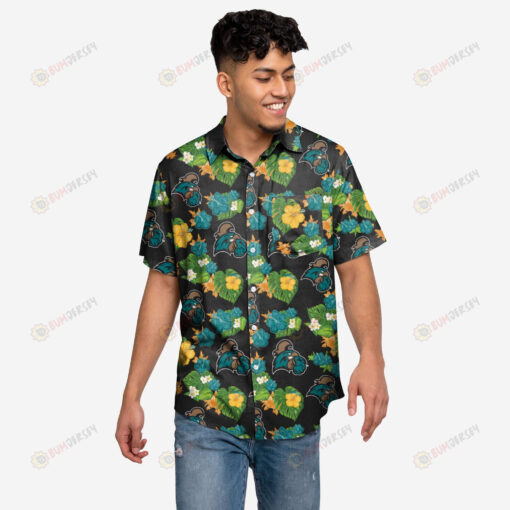 Coastal Carolina Chanticleers Floral Button Up Hawaiian Shirt