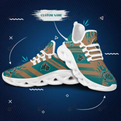 Coastal Carolina Chanticleers Logo Fire Pattern Custom Name 3D Max Soul Sneaker Shoes