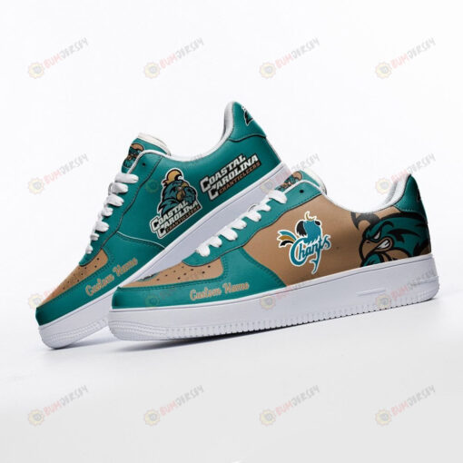 Coastal Carolina Chanticleers Mascot Logo Pattern Custom Name Air Force 1 Printed