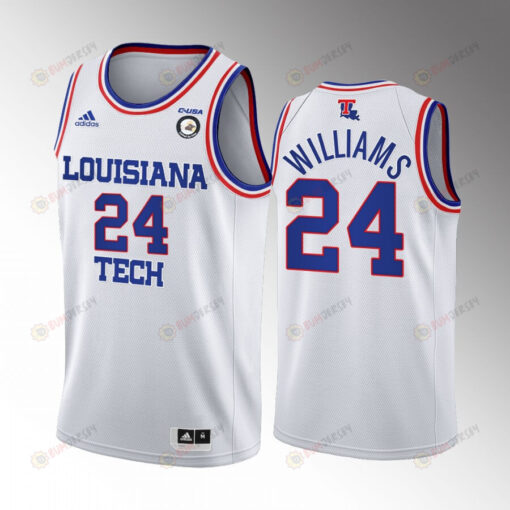 Cobe Williams 24 Louisiana Tech Bulldogs Home Uniform Jersey College Basketball White