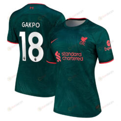 Cody Gakpo 18 Liverpool 2022-23 Third Women Jersey - Teal