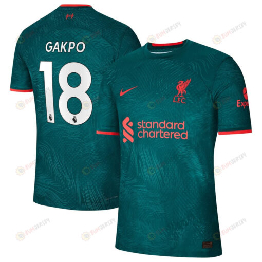 Cody Gakpo 18 Liverpool 2022/23 Third Men Jersey - Teal