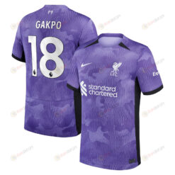 Cody Gakpo 18 Liverpool 2023/24 Third YOUTH Jersey - Purple