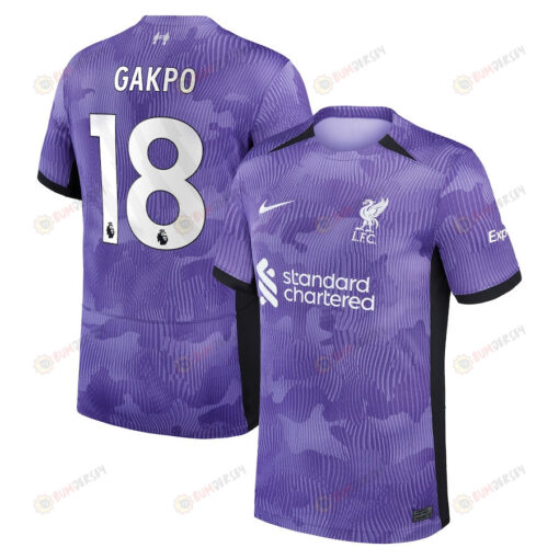 Cody Gakpo 18 Liverpool 2023/24 Third YOUTH Jersey - Purple