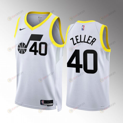 Cody Zeller 40 Utah Jazz White Association Edition Jersey 2022-23 Swingman