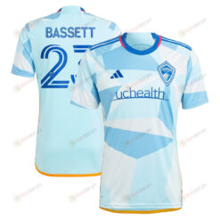 Cole Bassett 23 Colorado Rapids 2023 New Day Kit Men Jersey - Light Blue