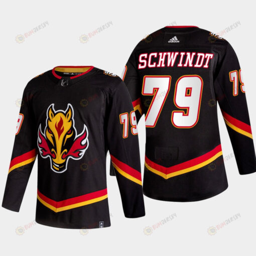 Cole Schwindt 79 Calgary Flames Alternate Black Jersey 2022-23