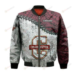 College of Charleston Cougars Bomber Jacket 3D Printed Grunge Polynesian Tattoo