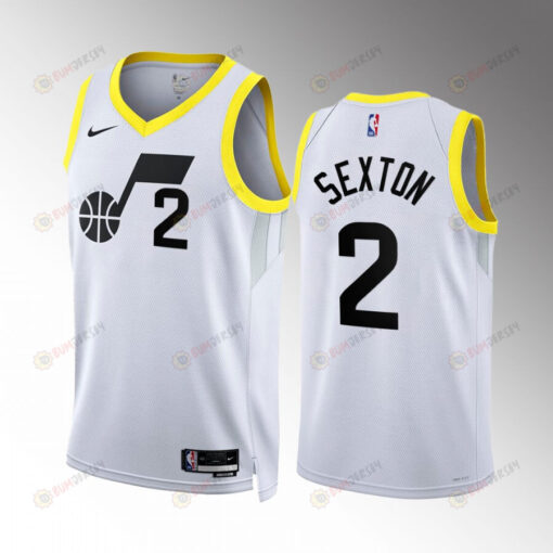 Collin Sexton 2 2022-23 Utah Jazz White Association Edition Jersey Swingman