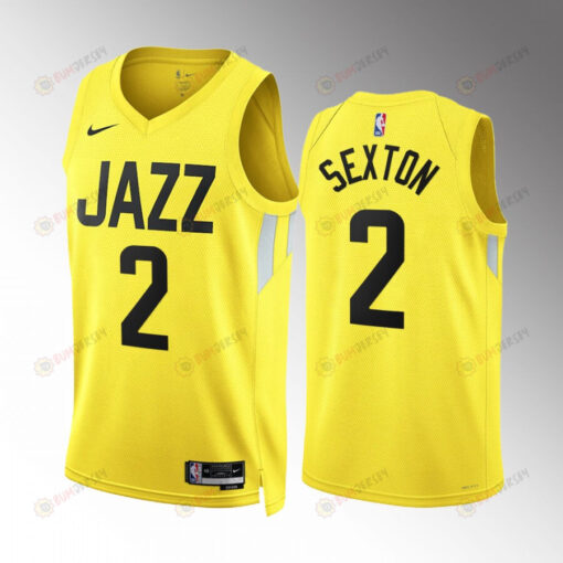 Collin Sexton 2 2022-23 Utah Jazz Yellow Icon Edition Jersey Swingman