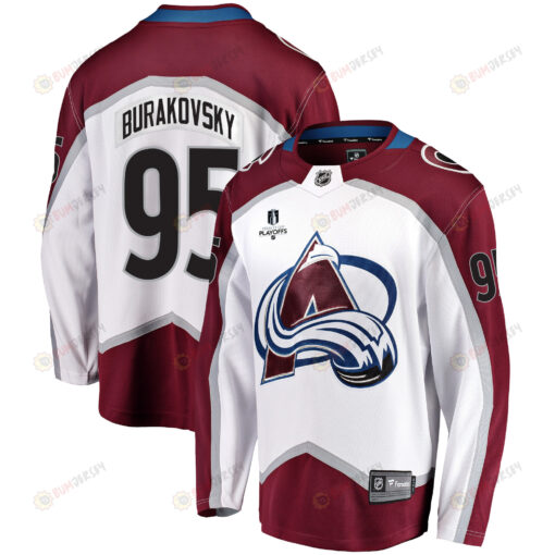 Colorado Avalanche Andre Burakovsky 95 Away 2022 Stanley Cup Playoffs Breakaway Men Jersey - White