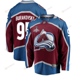 Colorado Avalanche Andre Burakovsky 95 Home 2022 Stanley Cup Champions Breakaway Men Jersey - Burgundy