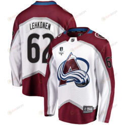 Colorado Avalanche Artturi Lehkonen 62 Away 2022 Stanley Cup Final Breakaway Men Jersey - White