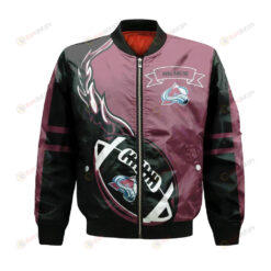 Colorado Avalanche Bomber Jacket 3D Printed Flame Ball Pattern