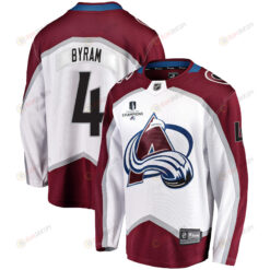 Colorado Avalanche Bowen Byram 4 Away 2022 Stanley Cup Champions Breakaway Men Jersey - White