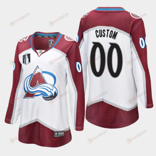 Colorado Avalanche Custom 00 White 2022 Stanley Cup Final Away Jersey Women