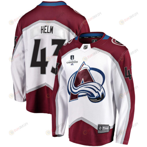 Colorado Avalanche Darren Helm 43 Away 2022 Stanley Cup Champions Breakaway Men Jersey - White