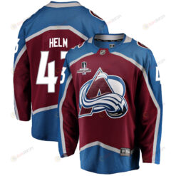 Colorado Avalanche Darren Helm 43 Home 2022 Stanley Cup Champions Breakaway Men Jersey - Burgundy