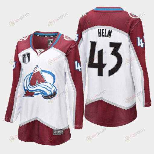 Colorado Avalanche Darren Helm 43 White 2022 Stanley Cup Final Away Jersey Women