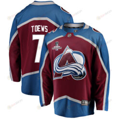 Colorado Avalanche Devon Toews 7 Home 2022 Stanley Cup Champions Breakaway Men Jersey - Burgundy