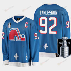 Colorado Avalanche Gabriel Landeskog 92 2022 Western Conference Champs Blue Jersey Heritage