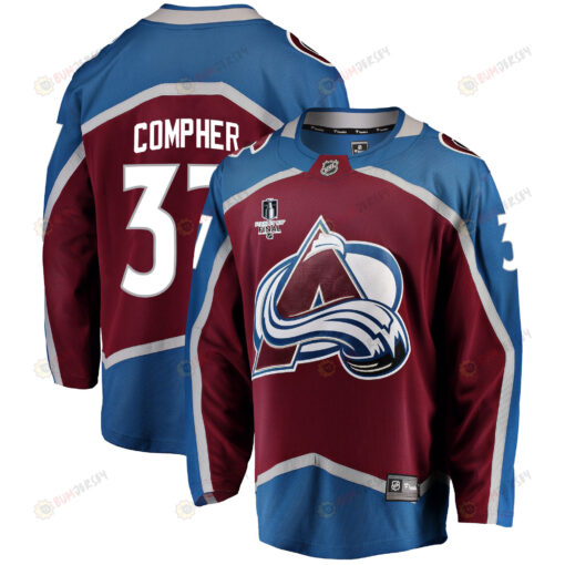 Colorado Avalanche J. T. Compher 37 Home 2022 Stanley Cup Final Breakaway Men Jersey - Burgundy