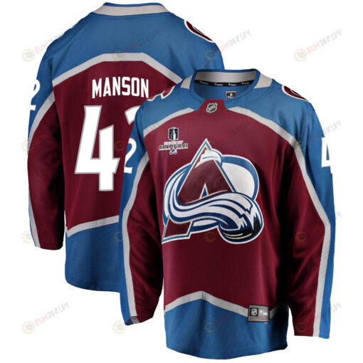 Colorado Avalanche Josh Manson 42 Home 2022 Stanley Cup Champions Breakaway Men Jersey - Burgundy