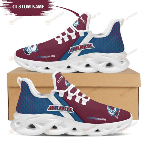 Colorado Avalanche Logo Custom Name 3D Max Soul Sneaker Shoes In Red Blue