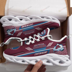 Colorado Avalanche Logo Custom Name Pattern 3D Max Soul Sneaker Shoes In Red