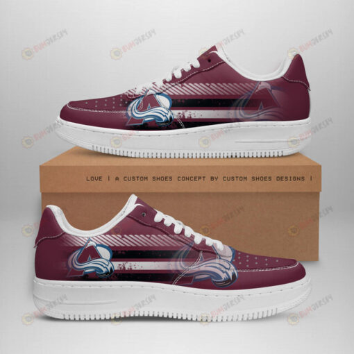 Colorado Avalanche Logo Pattern Air Force 1 Printed In Red