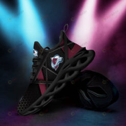 Colorado Avalanche Logo Plum Stripe 3D Max Soul Sneaker Shoes In Black