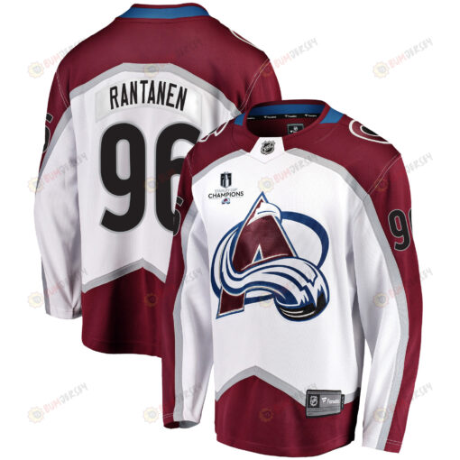 Colorado Avalanche Mikko Rantanen 96 Away 2022 Stanley Cup Champions Breakaway Men Jersey - White