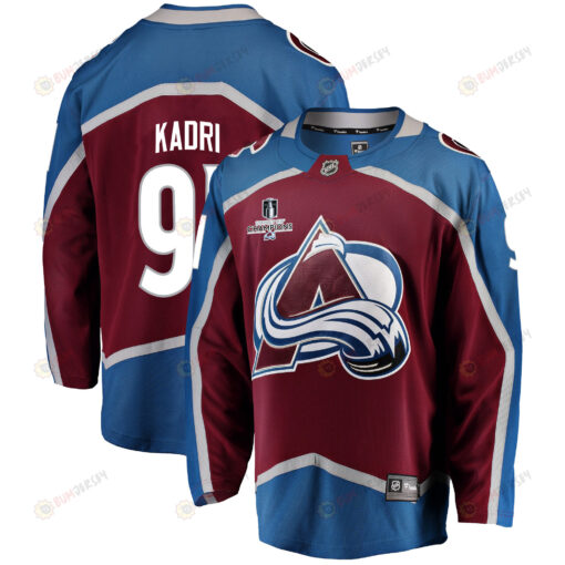 Colorado Avalanche Nazem Kadri 91 Home 2022 Stanley Cup Champions Breakaway Men Jersey - Burgundy