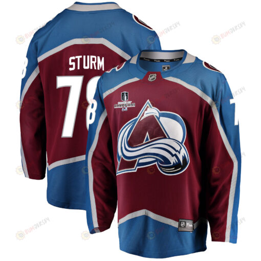 Colorado Avalanche Nico Sturm 78 Home 2022 Stanley Cup Champions Breakaway Men Jersey - Burgundy