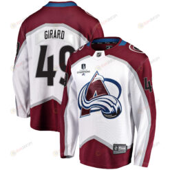 Colorado Avalanche Sam Girard 49 Away 2022 Stanley Cup Champions Breakaway Men Jersey - White