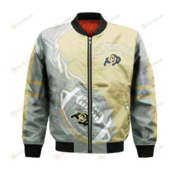 Colorado Buffaloes Bomber Jacket 3D Printed Flame Ball Pattern