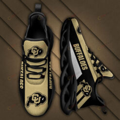 Colorado Buffaloes Logo Black Stripe Pattern 3D Max Soul Sneaker Shoes In Gold