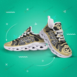 Colorado Buffaloes Logo Hole Pattern 3D Max Soul Sneaker Shoes In Gold