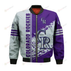 Colorado Rockies Bomber Jacket 3D Printed Logo Pattern In Team Colours