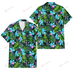 Colorado Rockies Electro Color Hibiscus Black Background 3D Hawaiian Shirt