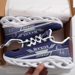 Colorado Rockies Logo Custom Name Pattern 3D Max Soul Sneaker Shoes