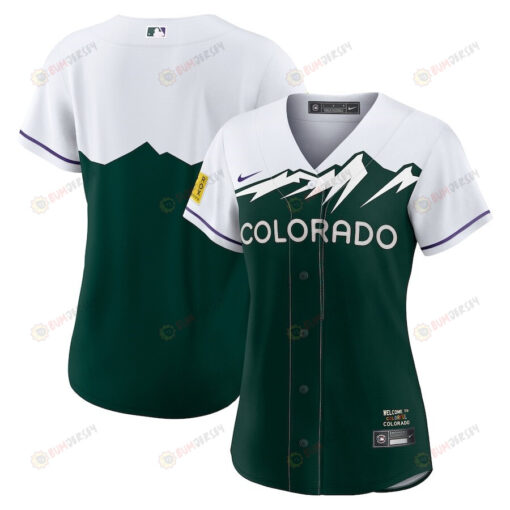 Colorado Rockies Women's City Connect Team Jersey - White/Forest Green