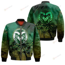 Colorado State Rams Bomber Jacket 3D Printed Coconut Tree Tropical Grunge