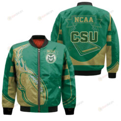 Colorado State Rams Bomber Jacket 3D Printed - Fire Football