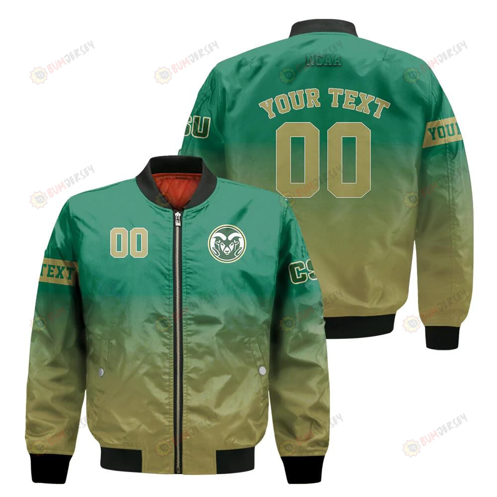 Colorado State Rams Fadded Bomber Jacket 3D Printed