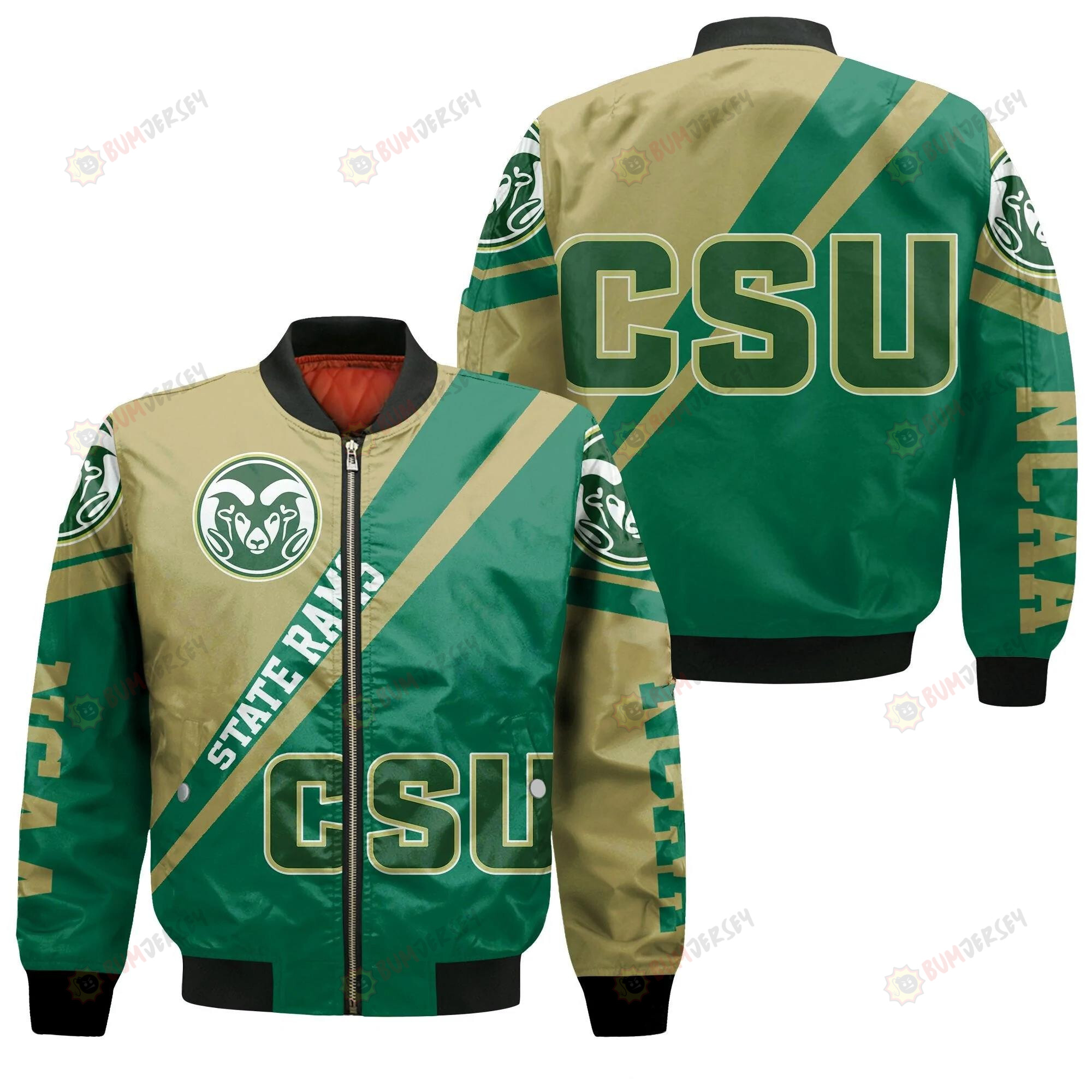 Colorado State Rams Logo Bomber Jacket 3D Printed Cross Style