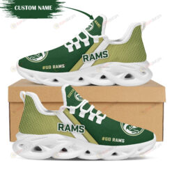 Colorado State Rams Logo Custom Name Pattern 3D Max Soul Sneaker Shoes In Green